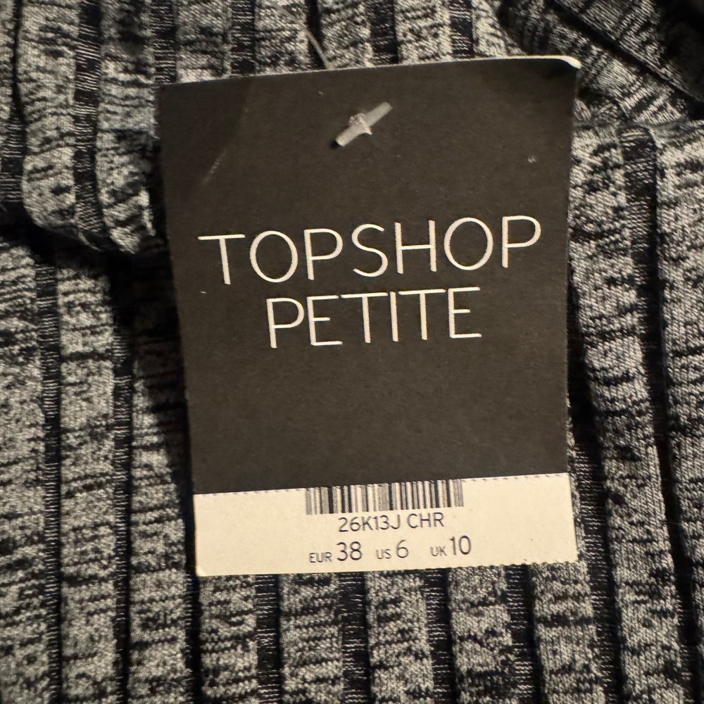 NWT Top shop Petite Ribbed Knit Midi Skirt Charcoal Grey Side Slit US 6 - Picture 6 of 7